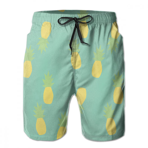 Pineapple Pastel Graphic Printed Athletic Long Shorts Men's Beach Shorts