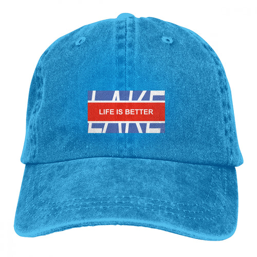 Life Is Better At The Lake Slogan Printed Cap Casquette